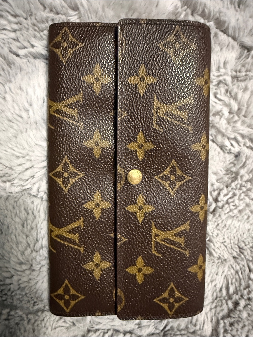 Louis Vuitton Brown and Gold Monogram Long Snap Wallet